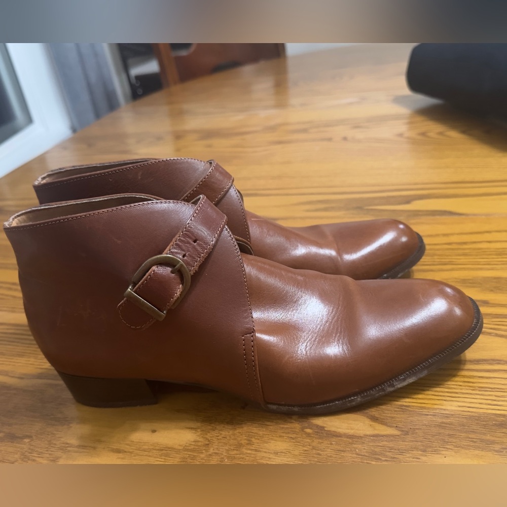 Atienen aigner Brown Leather Ankle Boots (shoe13)